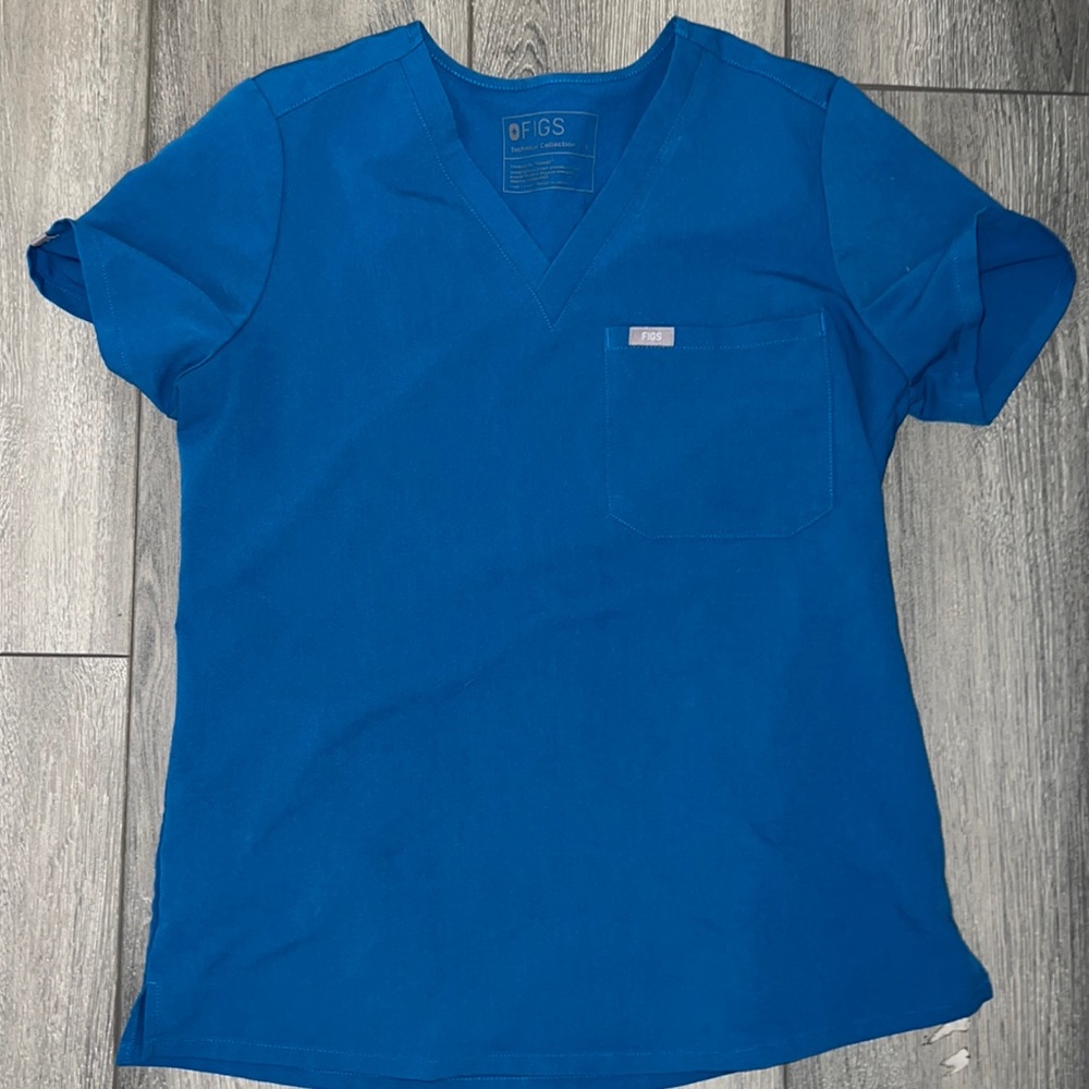 Size small teal one pocket figs scrub top